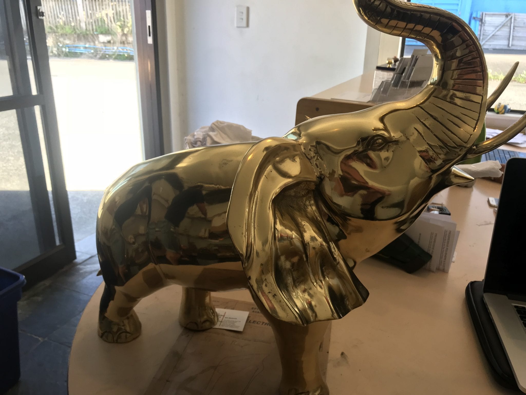 Brass polishing on animal ornaments